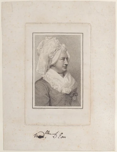 Chevalier d'Eon by Thomas Chambars, print, 1787