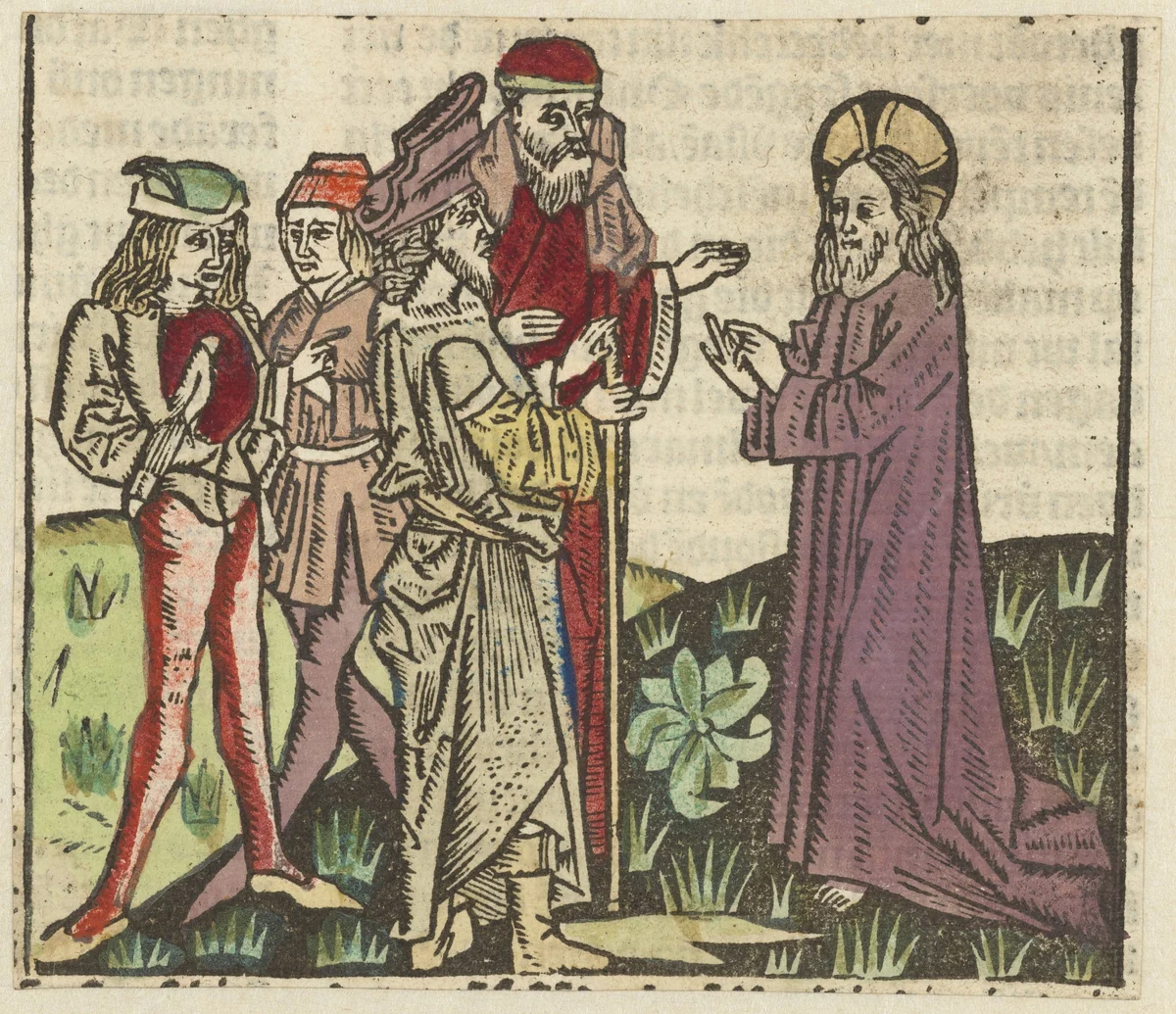 Christus in gesprek met Nicodemus by Unknown, print, 1485-1491