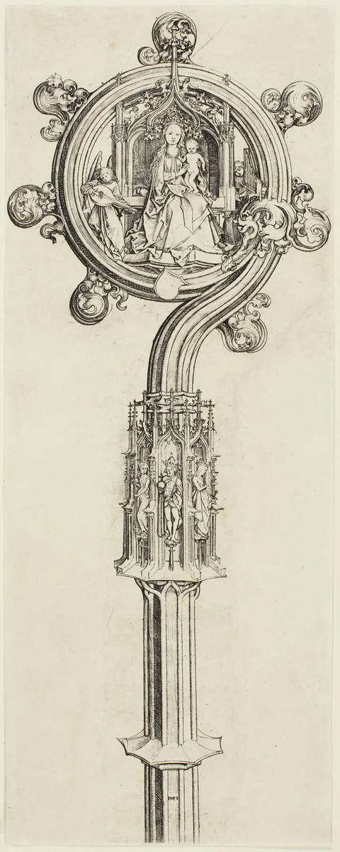 Bishop's Crosier by Martin Schongauer, print, 1475-1480
