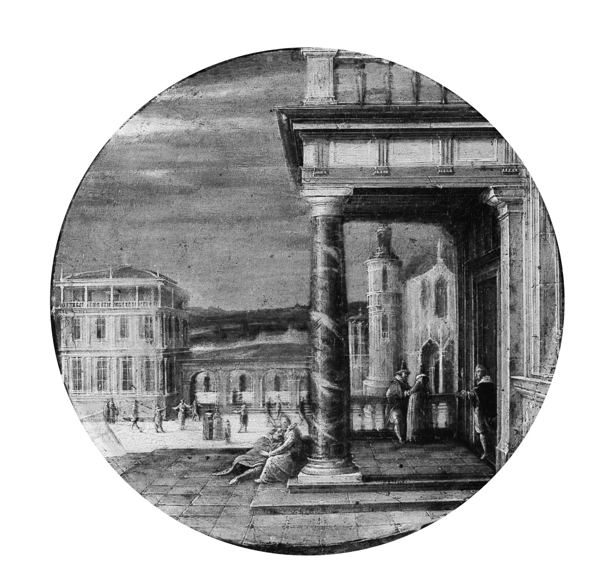 A Renaissance Portico with Elegant Figures by Hendrick van Steenwijck, painting, 1610-1620