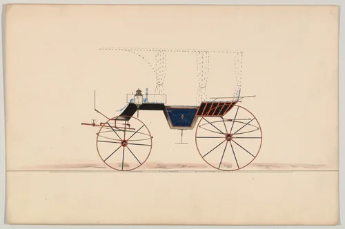 Design for Vis-à-vis (unnumbered) by Brewster & Co., drawing, 1850-1870