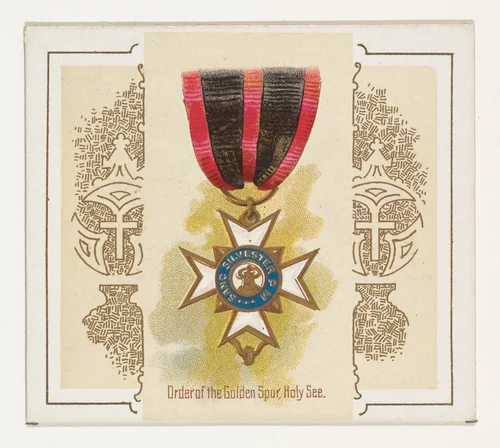 Order of the Golden Spur, Holy See, from the World's Decorations series (N44) for Allen & Ginter Cigarettes by Allen & Ginter, print, 1890