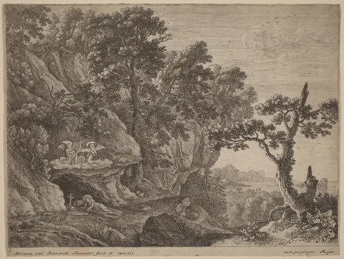 Mary Magdalene Repentant by Herman van Swanevelt, print, 1600-1655