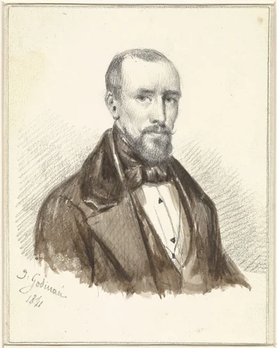 Zelfportret van Jacobus Ludovicus Godinau by Jacobus Ludovicus Godinau, drawing, 1841