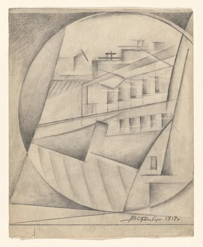 Cityscape by Vladimir Stenberg, Georgii Stenberg, drawing, 1917