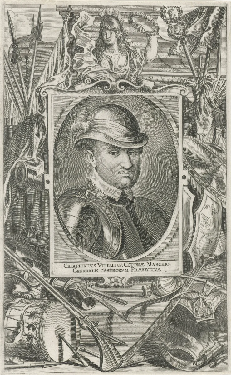 Portret van Giovan Luigi Vitelli by Arnold Loemans, print, 1632-1661