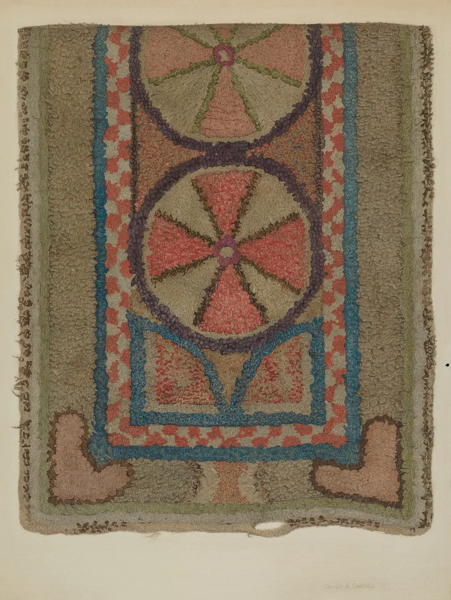 Shaker Tufted Wool Rug by Orville A. Carroll, index of american design, 1938
