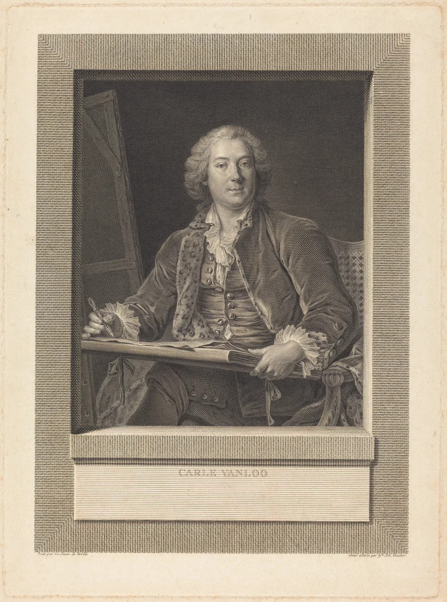 Carle Vanloo by Ignaz Sebastian Klauber; Pierre Le Sueur, print, 1785