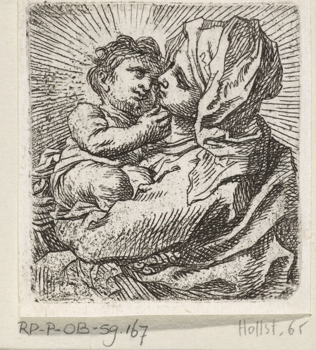 Madonna met kind by Cornelis Schut, print, 1618-1655