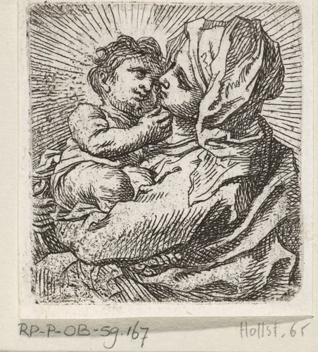 Madonna met kind by Cornelis Schut, print, 1618-1655