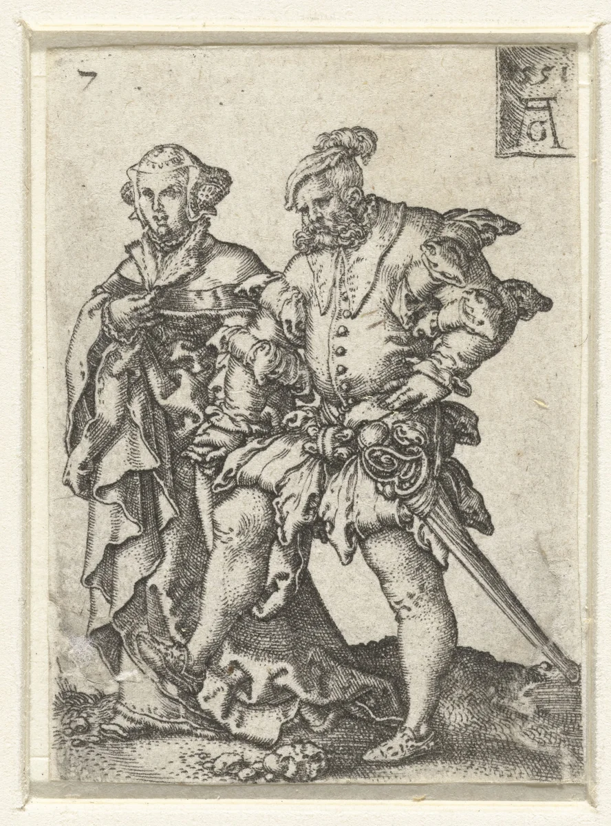 Dansend paar by Unknown, print, 1551