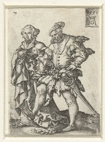 Dansend paar by Unknown, print, 1551