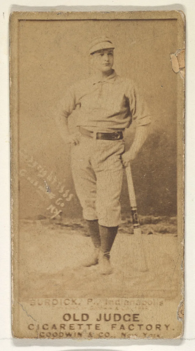 Burdick, Pitcher, Indianapolis, from the Old Judge series (N172) for Old Judge Cigarettes by Goodwin & Company, photograph, 1888