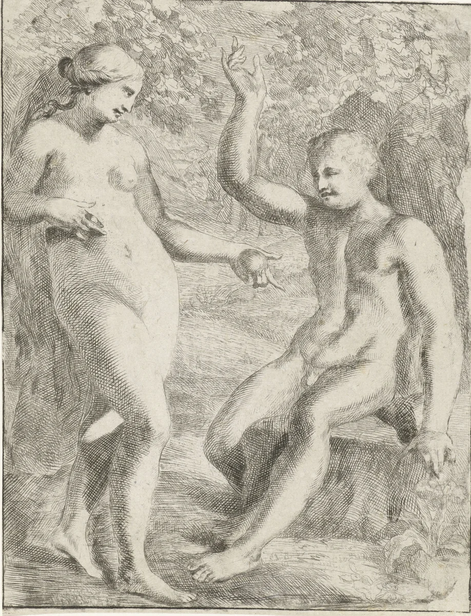 De zondeval by Pieter van der Plas, print, 1687-1708