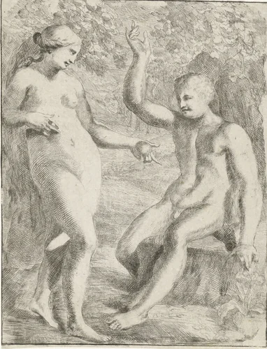 De zondeval by Pieter van der Plas, print, 1687-1708