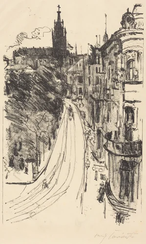 Strasse in Königsberg (Street in Königsberg) by Lovis Corinth, print, 1918