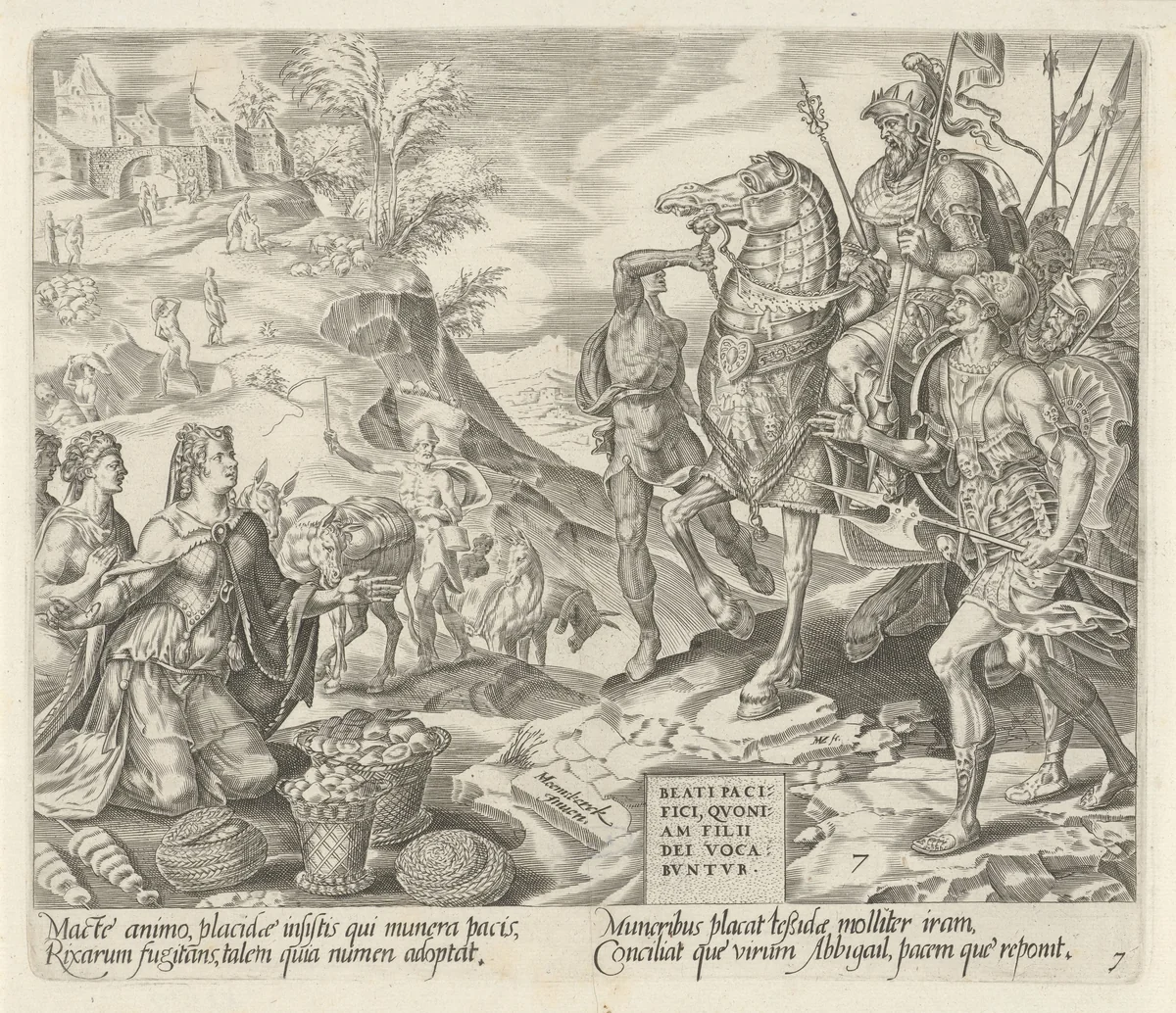 David en Abigaïl by Unknown, print, 1564-1568