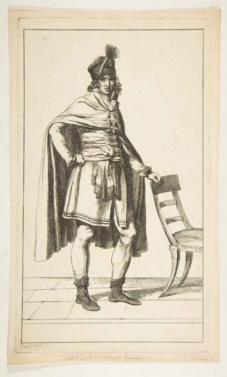 Civil Garb of the French Citizen by Jacques-Louis David, print, 1794