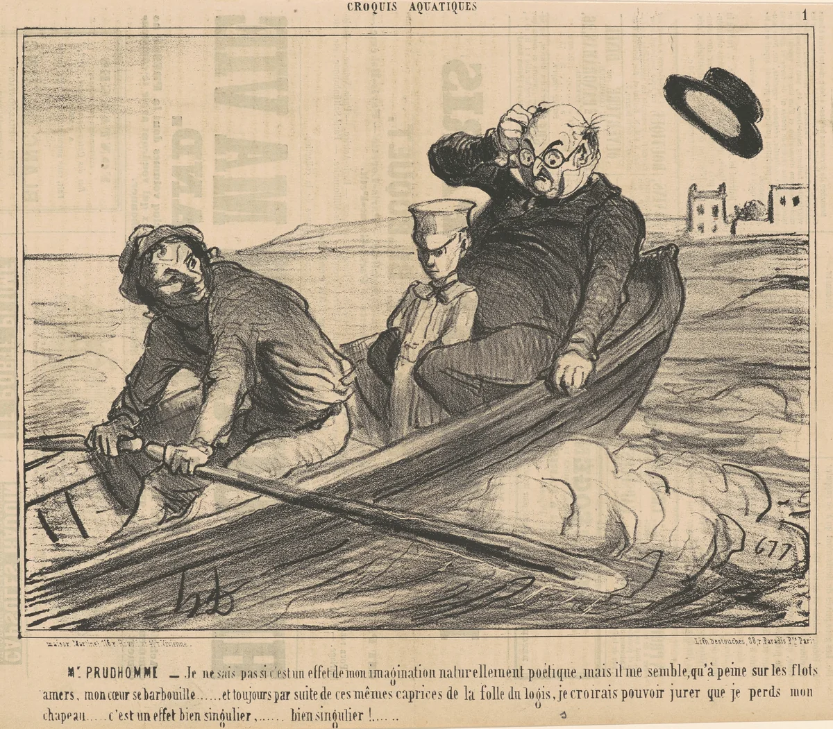 M. Prud'homme ... Je ne sais pas si ... by Honoré Daumier, print, 1854