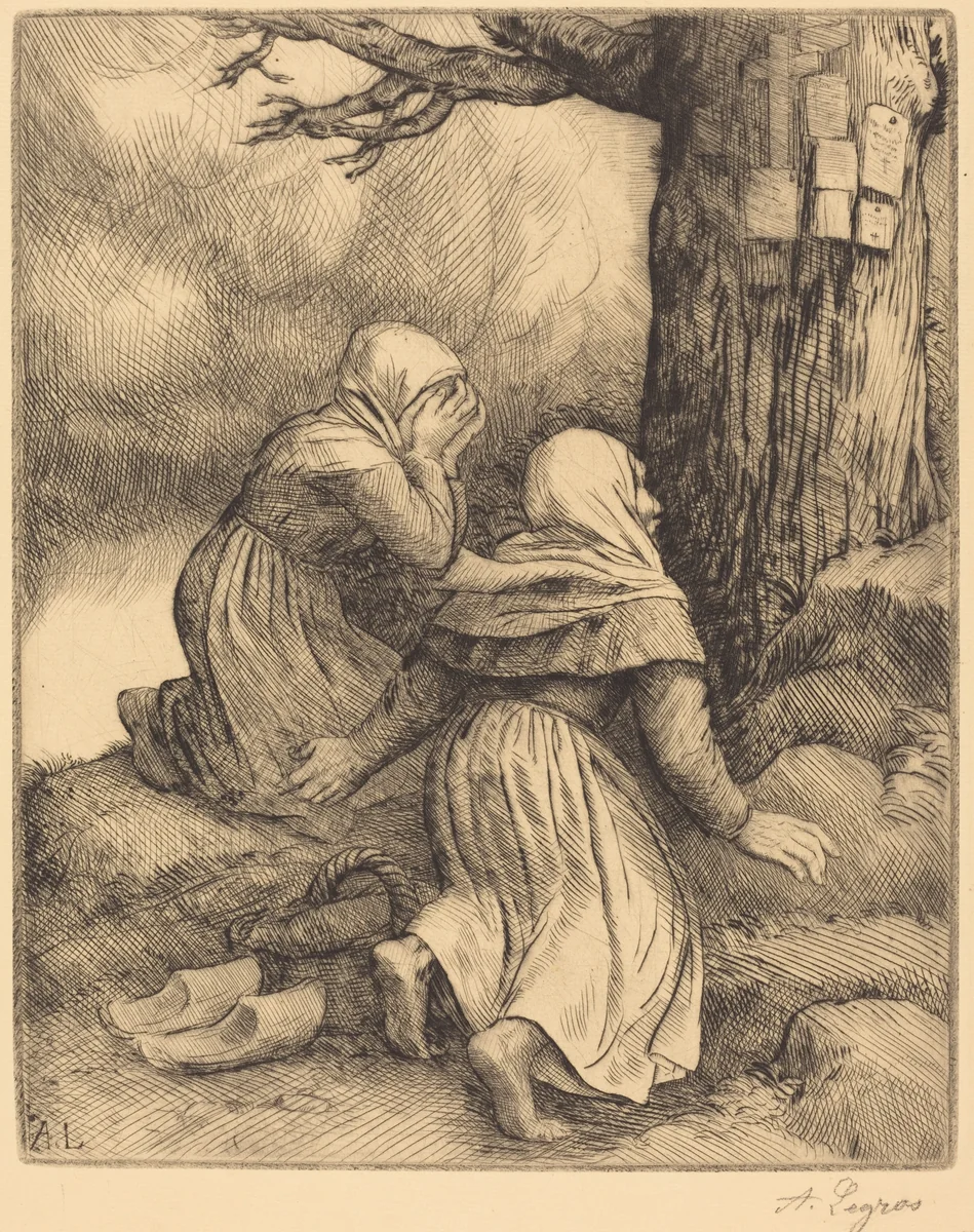 The Tree of Salvation (L'arbre de salut) by Alphonse Legros, print, 1837-1911