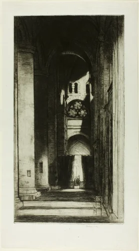Tewkesbury Abbey by David Young Cameron, print, 1915