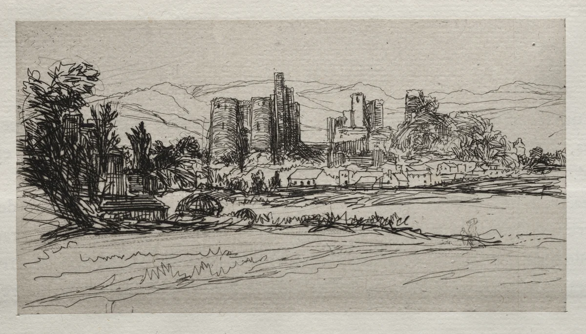 Kidwelly Castle by Francis Seymour-Haden, print, 1854-1864