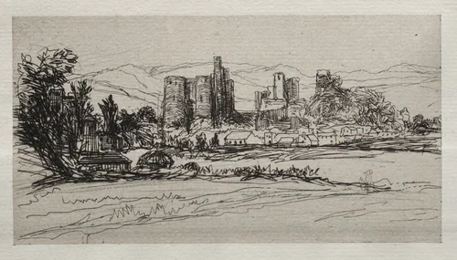 Kidwelly Castle by Francis Seymour-Haden, print, 1854-1864