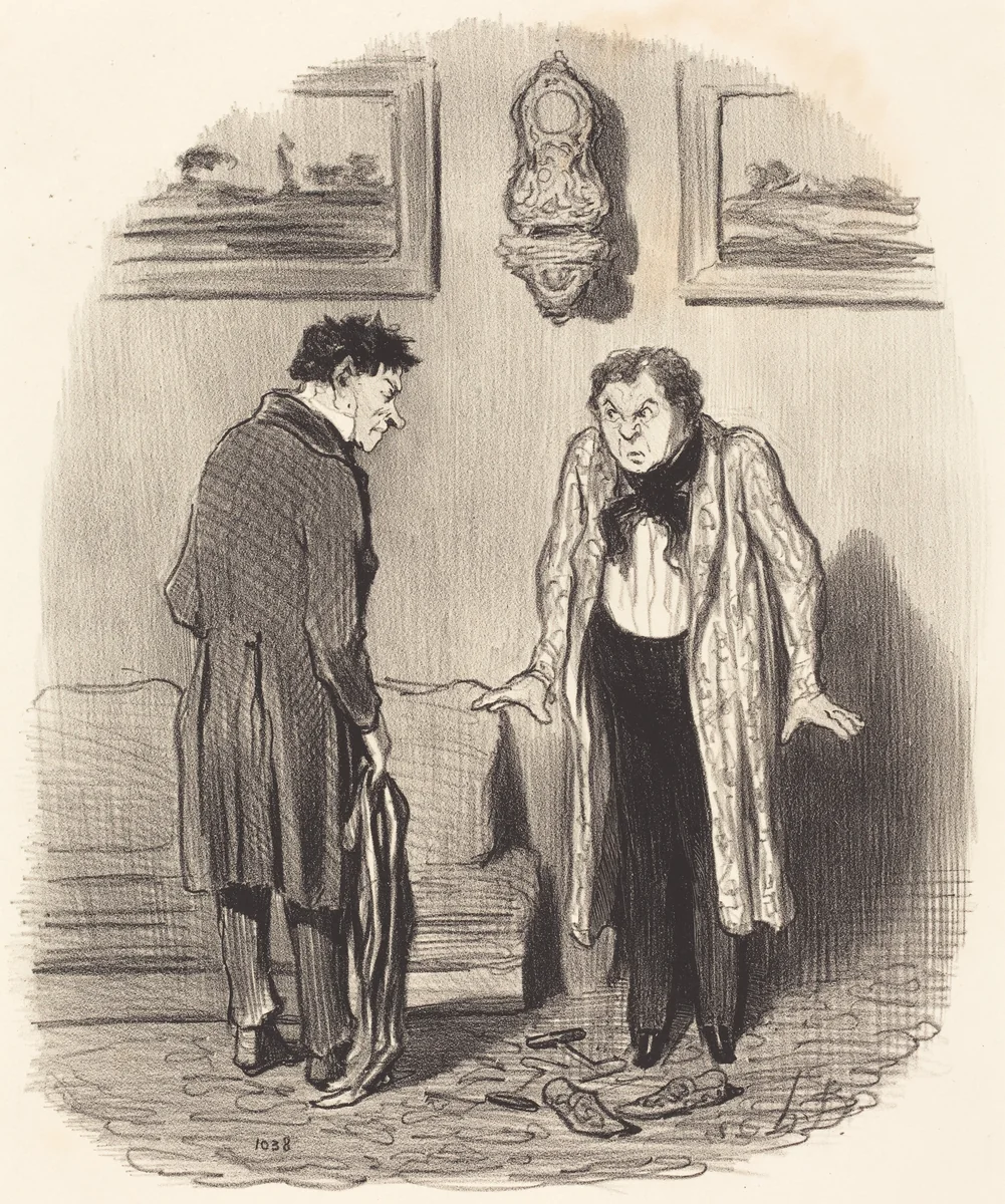 Mais quand je vous dis que je ne peux pas remuer les pieds... by Honoré Daumier, print, 1847