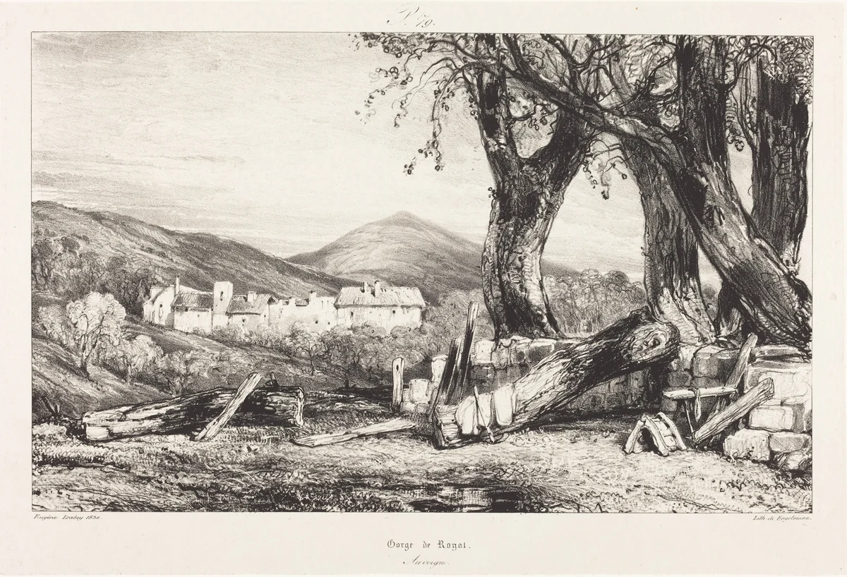 Gorge de Royat, Auvergne by Eugène Isabey, print, 1803-1886