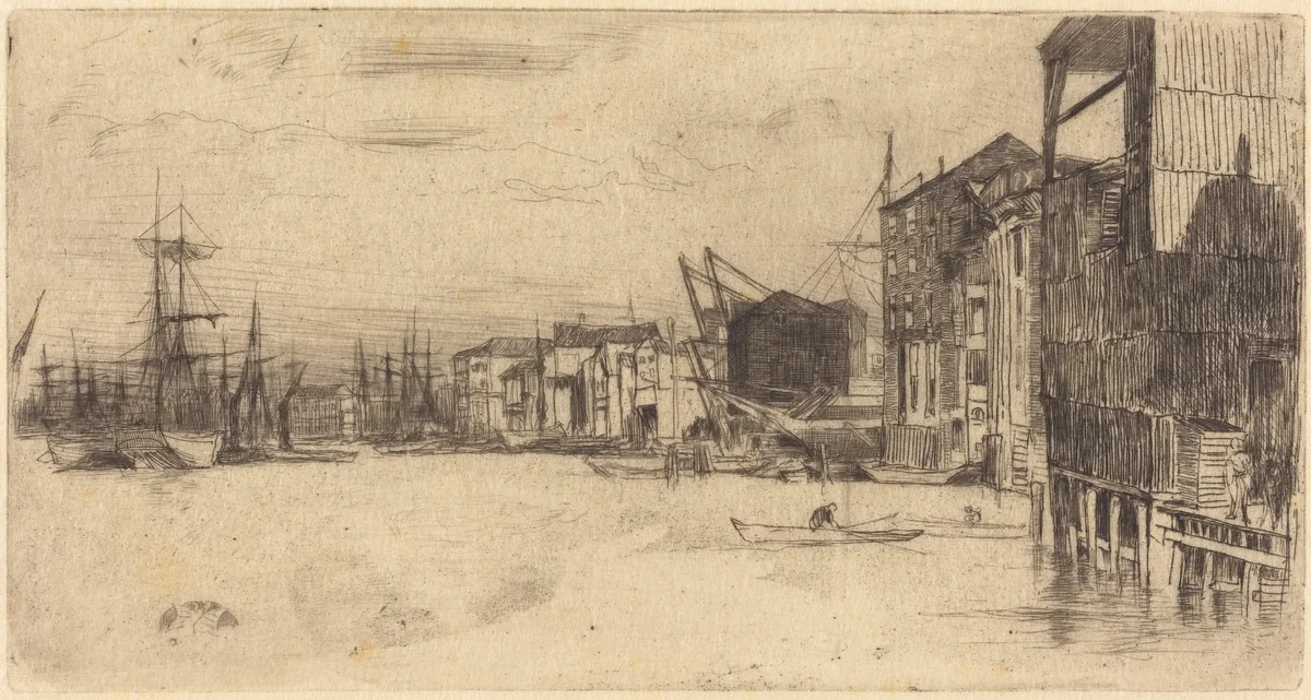 Free Trade Wharf by James McNeill Whistler, print, 1877