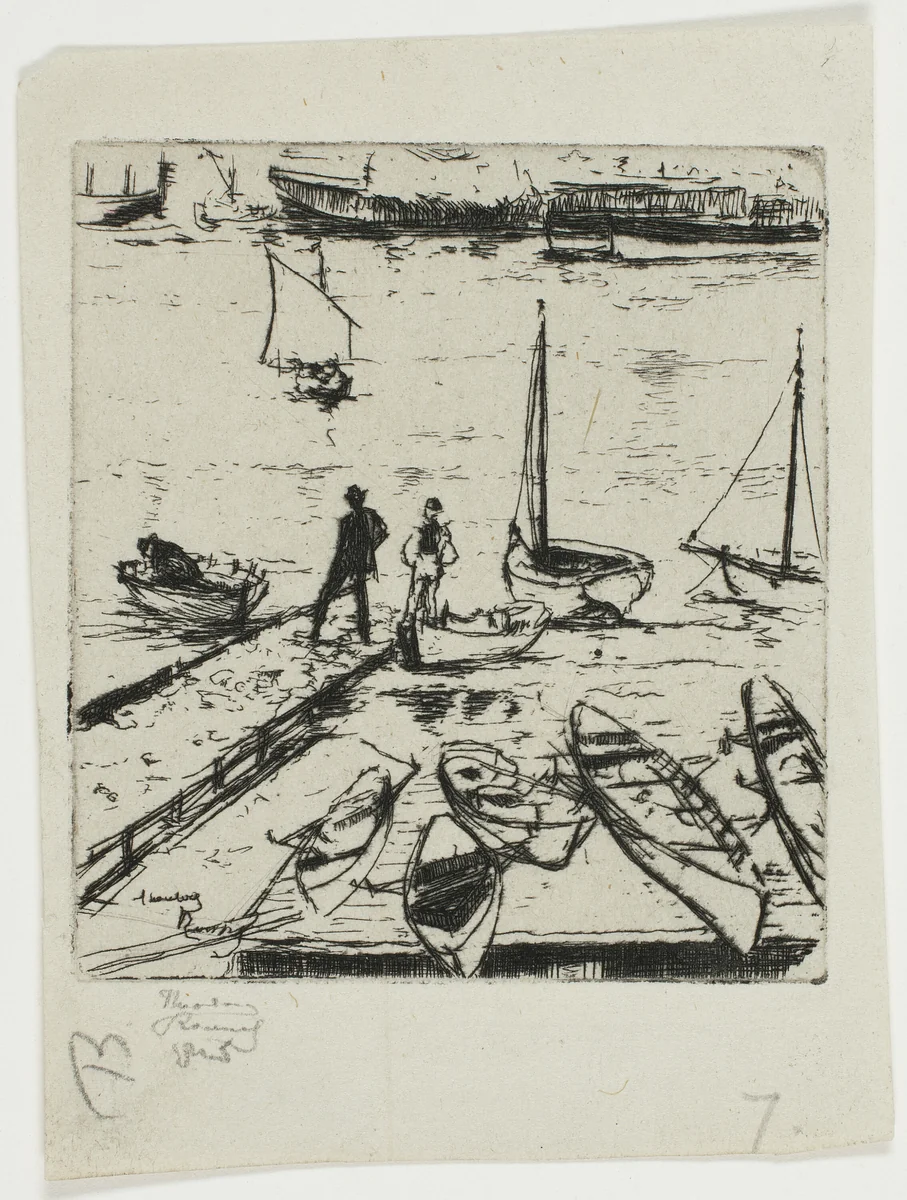 Pleasure Boats, Chelsea by Theodore Roussel, print, 1888-1889
