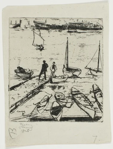 Pleasure Boats, Chelsea by Theodore Roussel, print, 1888-1889
