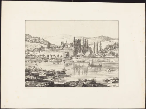 The Convent of Neuberg from Schlierbach by Ernst Fries, print, 1829