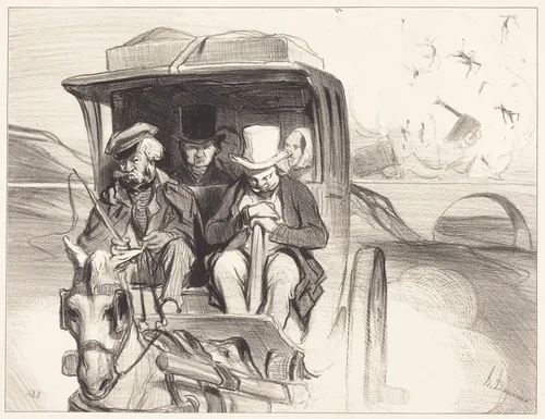 Allons donc... que diable cocher... by Honoré Daumier, print, 1843