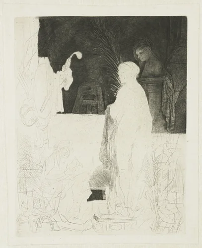 The artist drawing from the model by Rembrandt van Rijn, print, 1639