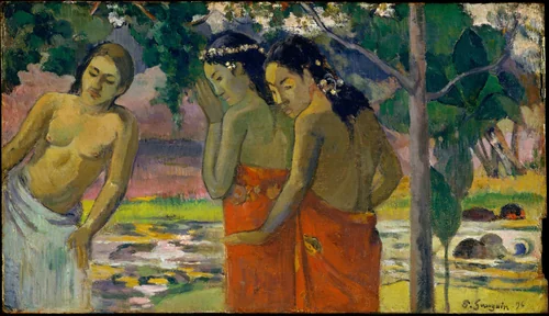 Three Tahitian Women by Paul Gauguin, painting, 1896