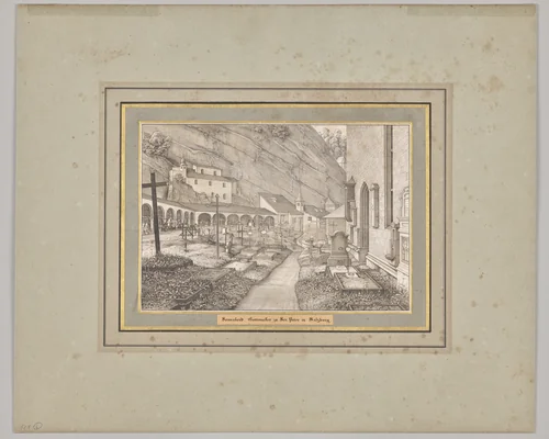 Saturday. Gottesacker to Sct. Peter in Salzburg by Ferdinand Olivier, print, 1818-1823