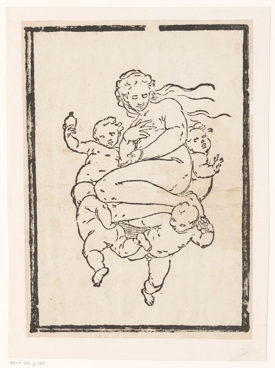 Psyche stijgt op naar de Olympus by Unknown, print, 1537-1585