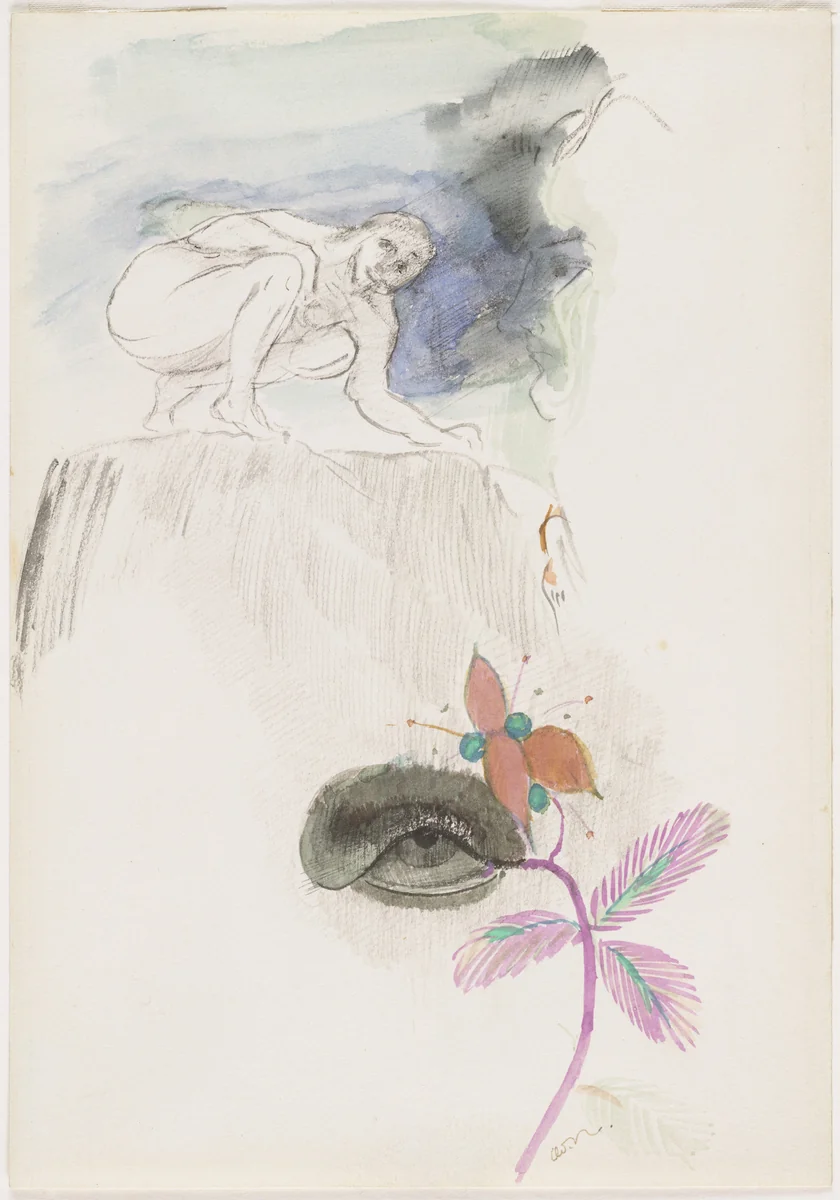 The Eye by Odilon Redon, drawing, 1912