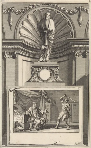 H. Ambrosius van Milaan, kerkvader by Jan Luyken, print, 1698