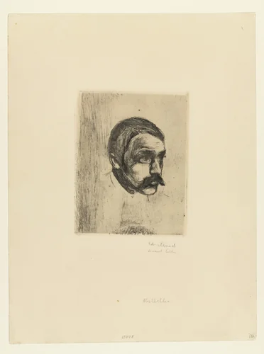 Portrait of Sigbjørn Obstfelder by Edvard Munch, print, 1897