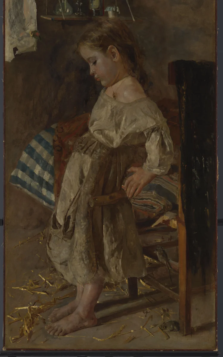 Het arme kind by Antonio Mancini, painting, 1880-1897