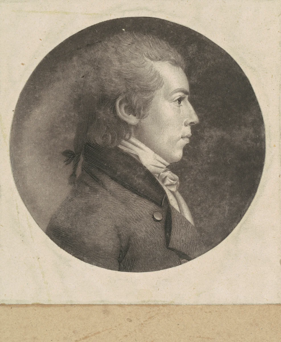 Unidentified Man by Charles B. J. Févret de Saint-Mémin, print, 1798-1803