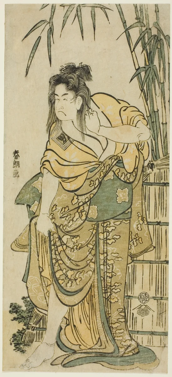The Actor Ichikawa Komazo as a Woman with Dishevelled Hair by Katsushika Hokusai (葛飾 北斎), print, 1786-1796