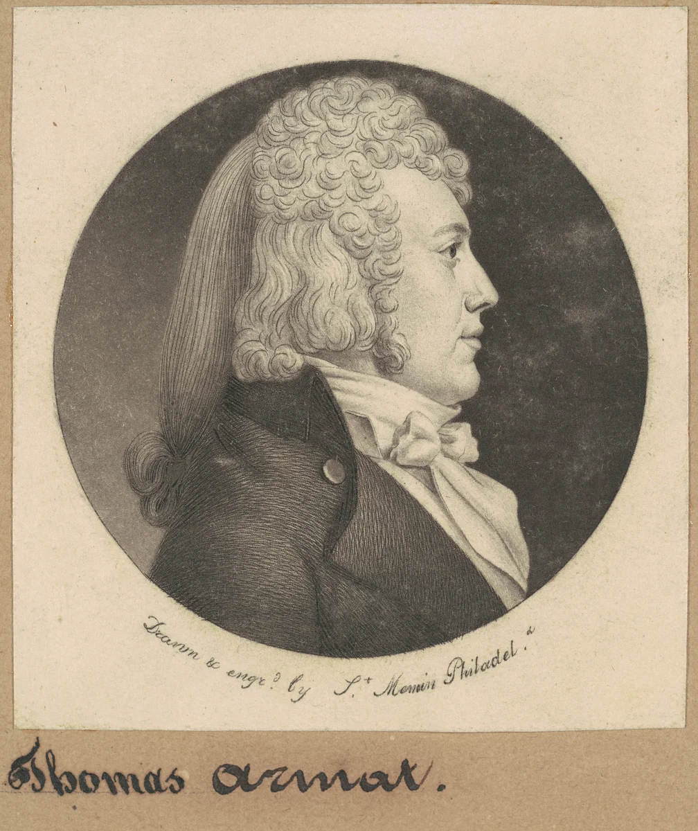Thomas Wright Armat by Charles B. J. Févret de Saint-Mémin, print, 1799