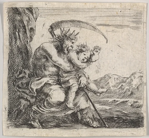 Saturn, from "Game of Mythology" (Jeu de la Mythologie) by Stefano della Bella, print, 1644