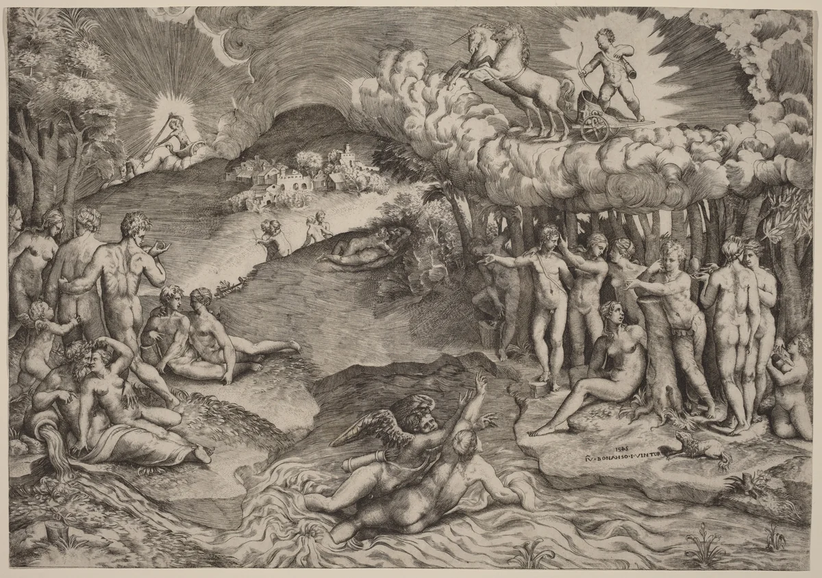 The Triumph of Love by Giulio Bonasone, print, 1545