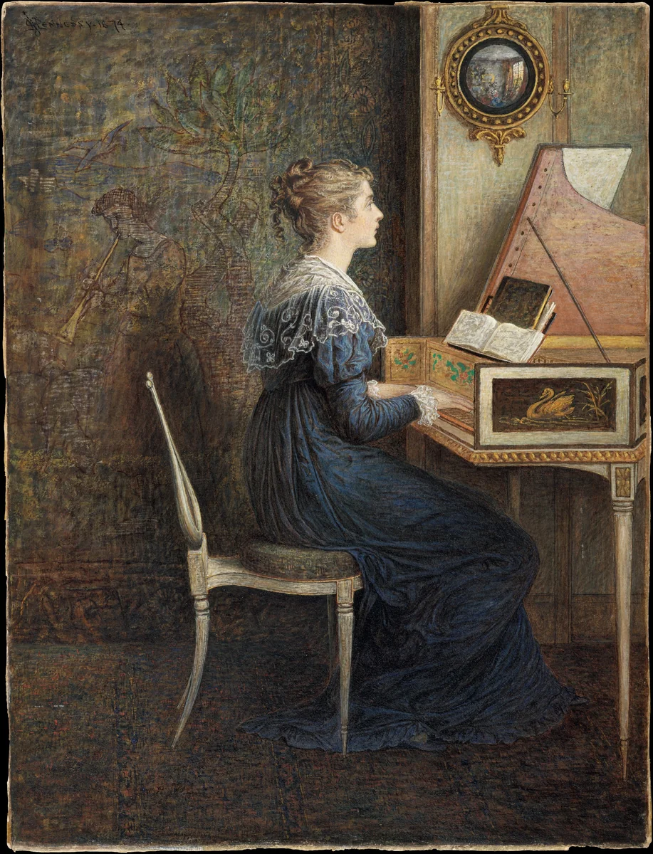 An Old Song by William John Hennessy, artwork, 1874