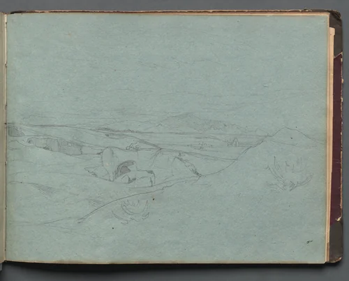 Album with Views of Rome and Surroundings, Landscape Studies, page 52a: Roman Landscape by Franz Nadorp, book, 1830-1870