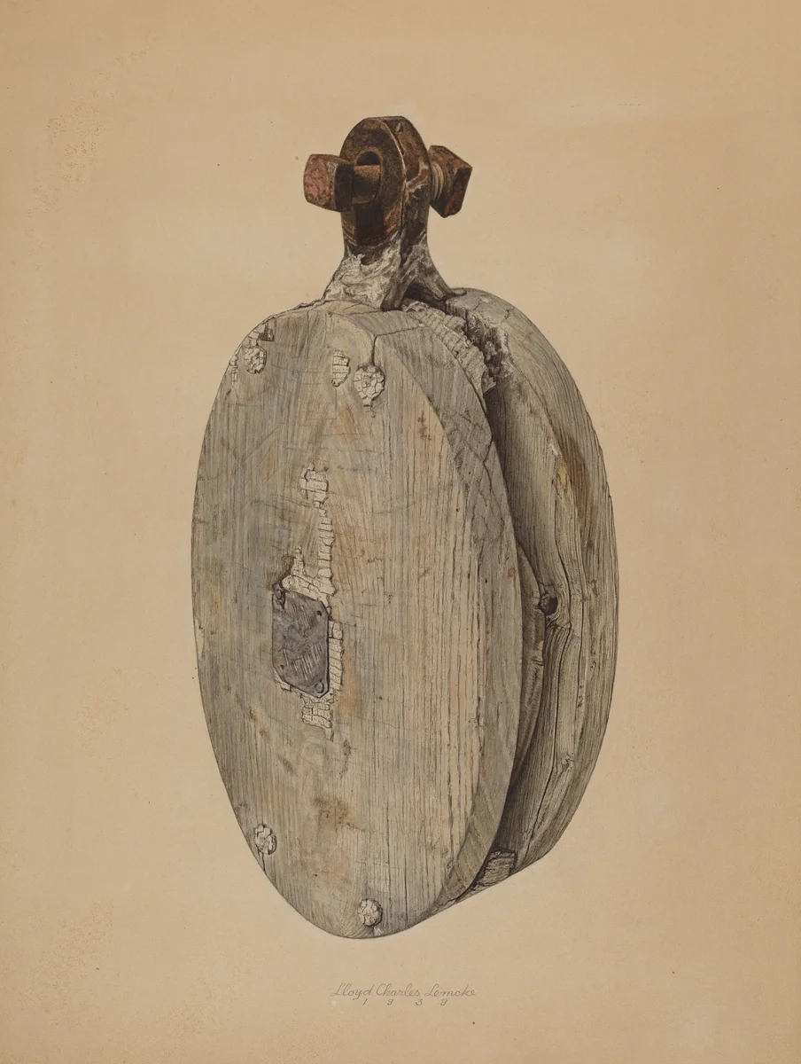 Halyard Block by Lloyd Charles Lemcke, index of american design, 1939